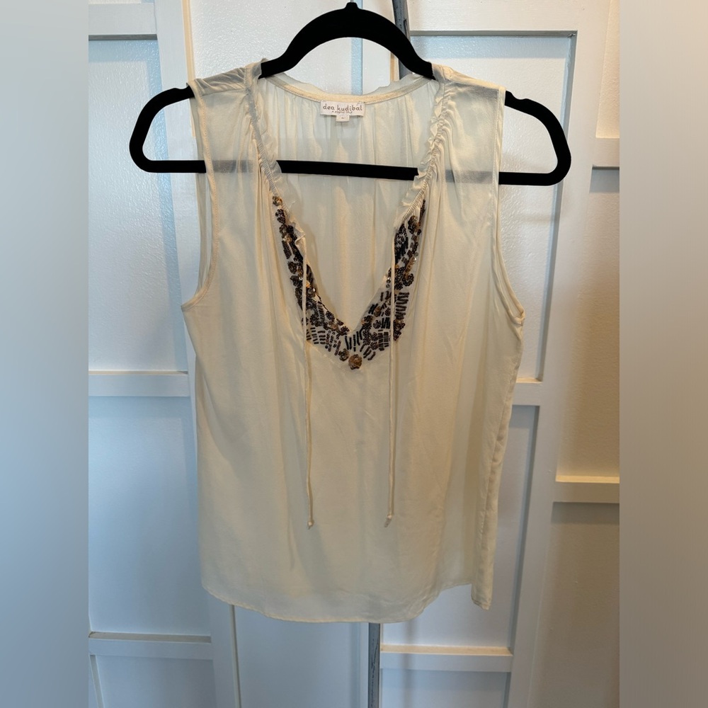 Dea Kudibal lightweight sheer silk beaded top